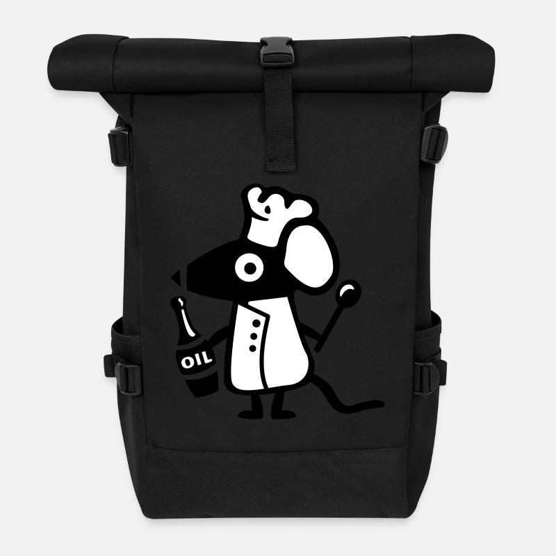 Maus Koch - Ratte - Rolltop Rucksack - Schwarz