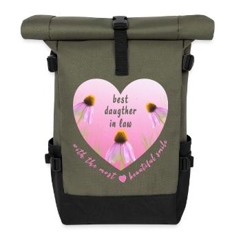 Meilleure fille en droit - Sac à dos roll top - olive/noir - Devant