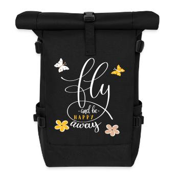 envolez-vous et soyez heureux - Sac à dos roll top - noir - Devant