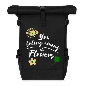Tu appartiens parmi les fleurs - Sac à dos roll top - noir - Devant