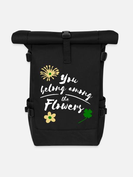 you belong among the flowers - Rolltop Rucksack - Schwarz