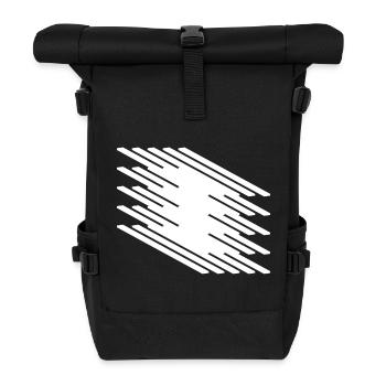 Abstract Dynamic Line Pattern - Roll Top Backpack - black - Front
