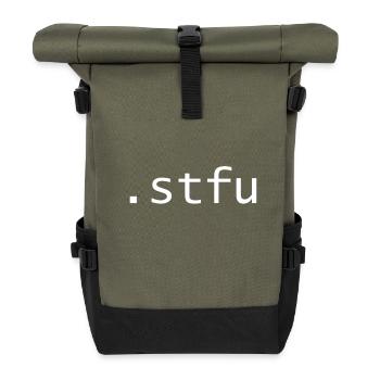 stfu - Shut the fuck up - Rolltop Rucksack - Olive/Schwarz - Vorne