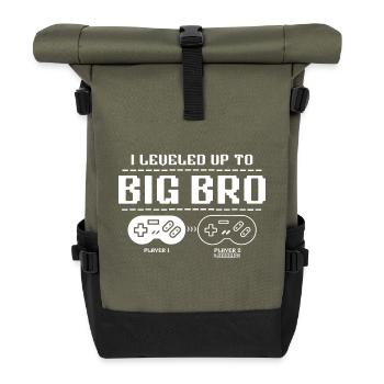 Zum großen Bruder 2025 aufgestiegen - Rolltop Rucksack - Olive/Schwarz - Vorne