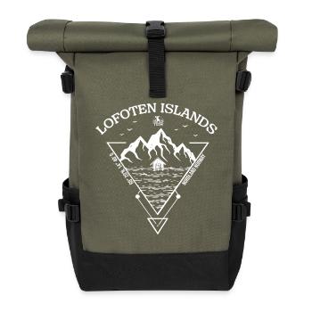 Lofoten Islands - Norway - Rolltop Rucksack - Olive/Schwarz - Vorne