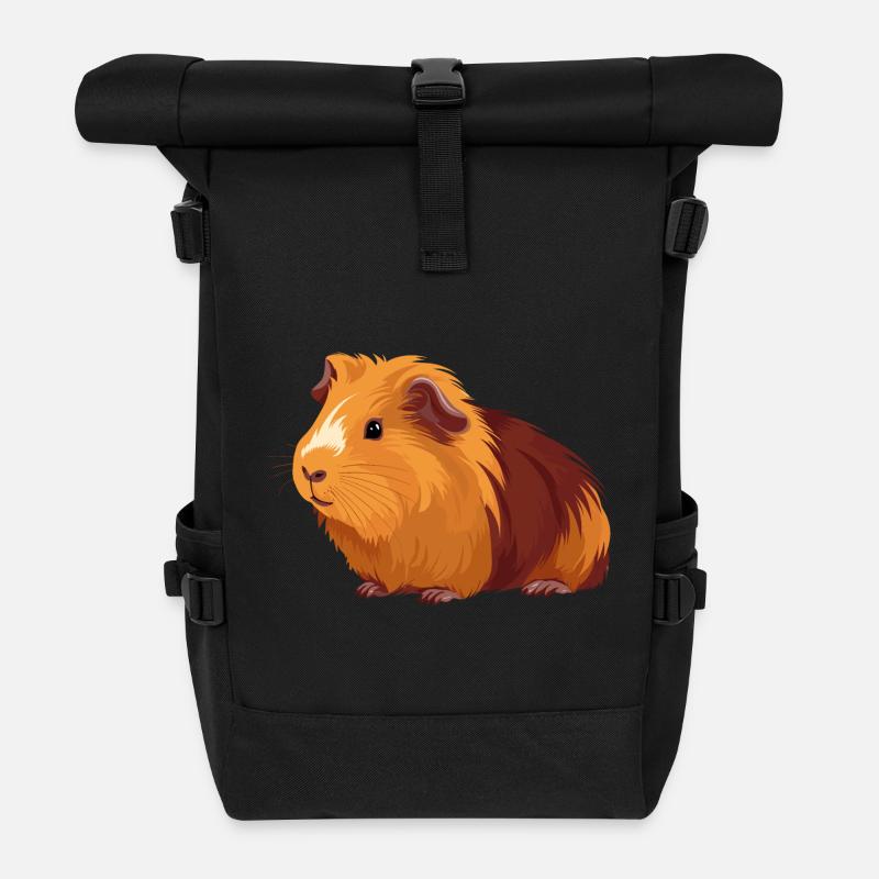 Meerschweinchen - Rolltop Rucksack - Schwarz