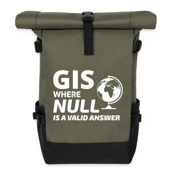 Géospatial Valeur Nulle Cartographie SIG Humour - Sac à dos roll top - olive/noir - Devant