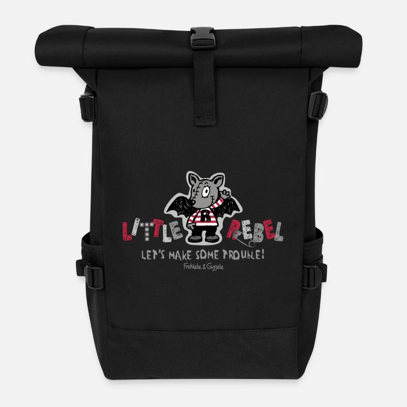 Little Rebel - Let's make some trouble - Rolltop Rucksack - Schwarz