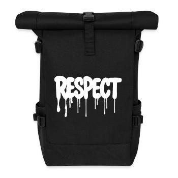RESPECT Graffiti Design - Rolltop Rucksack - Schwarz - Vorne