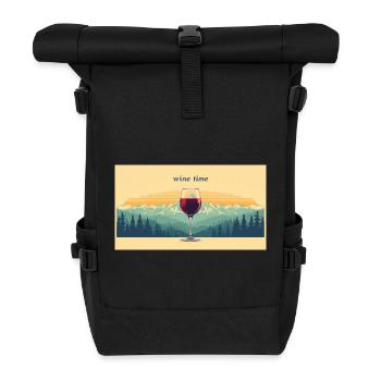 L’heure du vin - Sac à dos roll top - noir - Devant