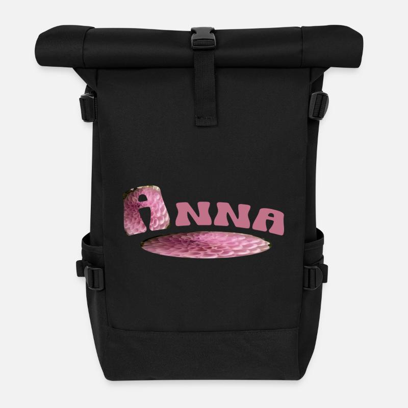 Anna First Name - Roll Top Backpack - black