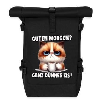 Guten Morgen? Ganz dünnes Eis - Rolltop Rucksack - Schwarz - Vorne