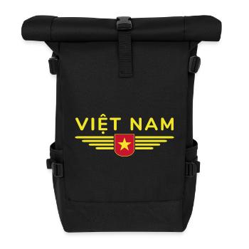 Vietnam Fan, Outfit T Shirt Design - Rolltop Rucksack - Schwarz - Vorne