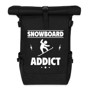 Addicted to snowboarding - Roll Top Backpack - black - Front