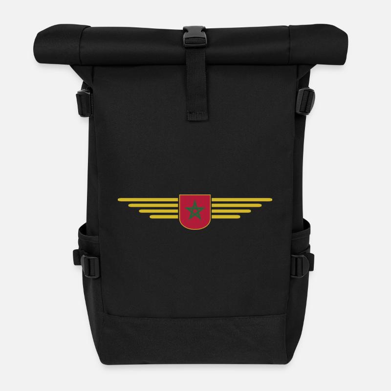 Marokko Rabat Fan Outfit Design T Shirt - Rolltop Rucksack - Schwarz