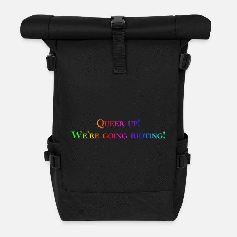 Queer Up - Sac à dos roll top - noir