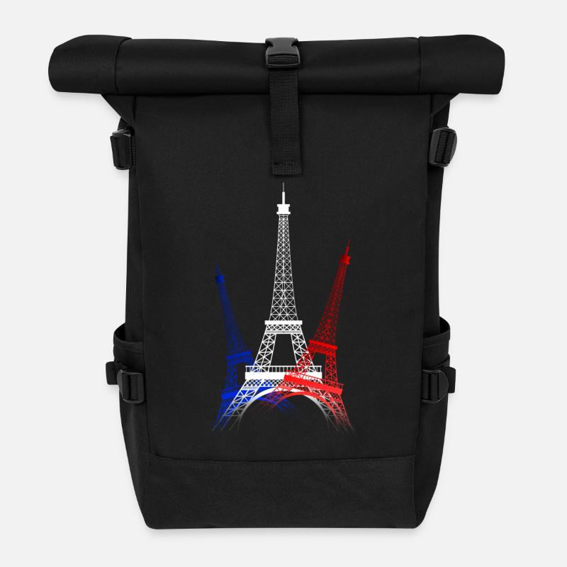 TOUR EIFFEL (Bleu-Blanc-Rouge) - Sac à dos roll top - noir