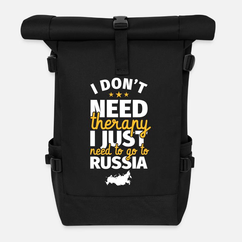 Russie Russie maison Russie amoureux cadeau - Sac à dos roll top - noir
