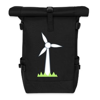 Windrad - Rolltop Rucksack - Schwarz - Vorne
