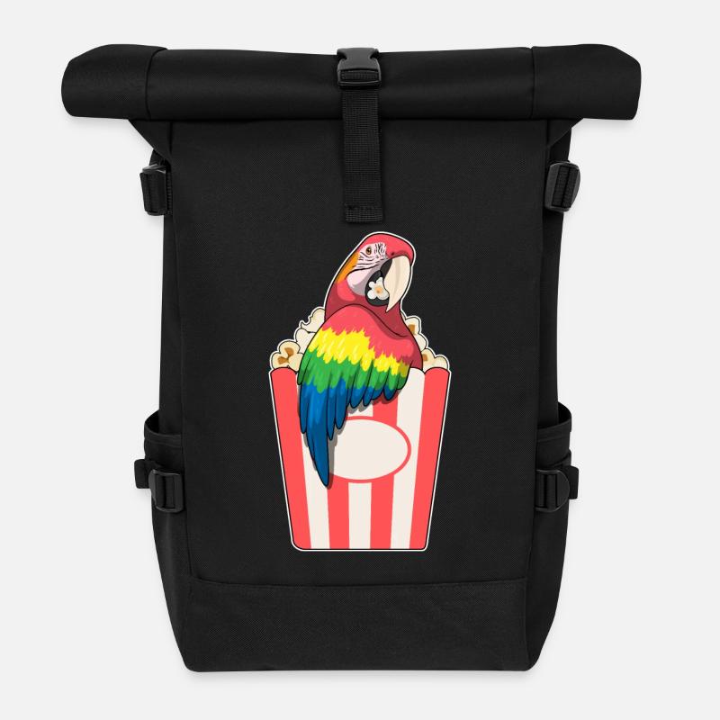 Papagei Popcorn - Rolltop Rucksack - Schwarz