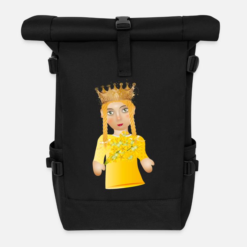 Die schöne Prinzessin als Puppen Theater Figur - Rolltop Rucksack - Schwarz