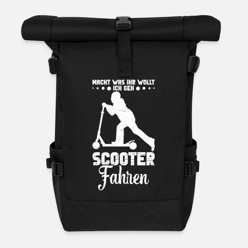 Tretroller Stuntscooterliebhaber Stuntroller - Rolltop Rucksack - Schwarz