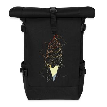 Croquis de cône de crème glacée vintage - Sac à dos roll top - noir - Devant