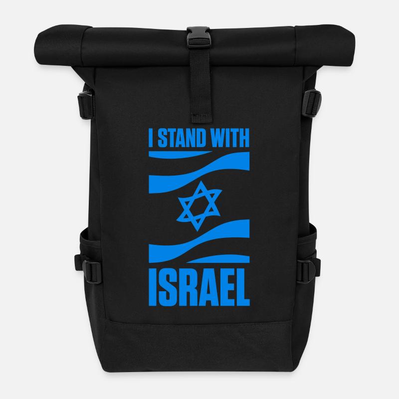 Stand with Israel Jerusalem Tel Aviv Étoile de David - Sac à dos roll top - noir