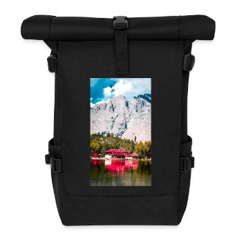 Whispers by the Lake - Roll Top Backpack - black - Front