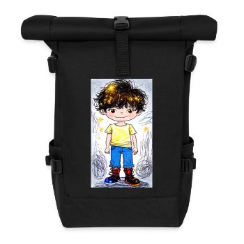 Little Adventurer (Stardust) - Roll Top Backpack - black - Front