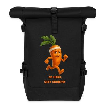 CarrotsGo Hard Stay Crunchy Caricature - Roll Top Backpack - black - Front