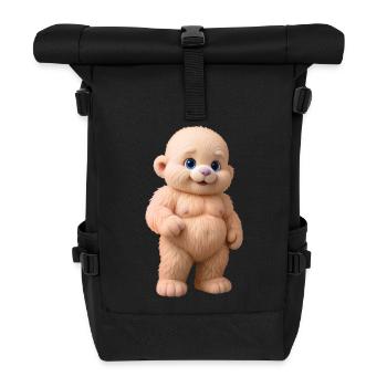 TEDDYBÄR-PLÜSCHTIER – Baby & Kinder - Rolltop Rucksack - Schwarz - Vorne