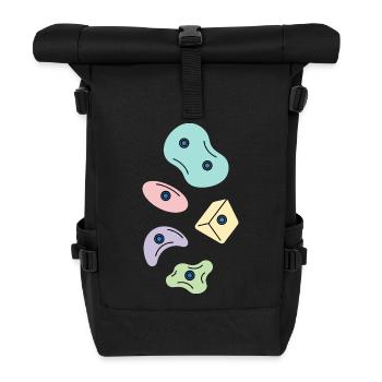 Escalade colorée avec un design de bloc - Sac à dos roll top - noir - Devant