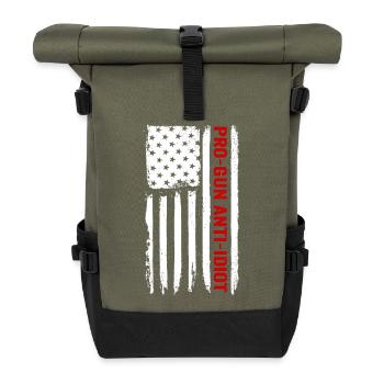 Pro-guns, anti-idiot - Roll Top Backpack - olive/black - Front
