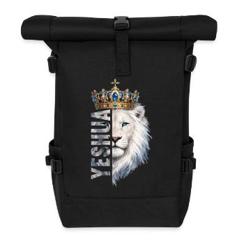 Lion of Judah, King Jesus, Son of Yahweh, Christian - Roll Top Backpack - black - Front