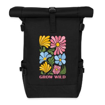 Grow wild - Roll Top Backpack - black - Front