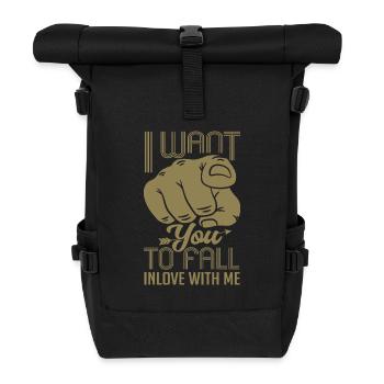 Zeigefinger Ich Will Dass Du Dich Verliebst - Rolltop Rucksack - Schwarz - Vorne