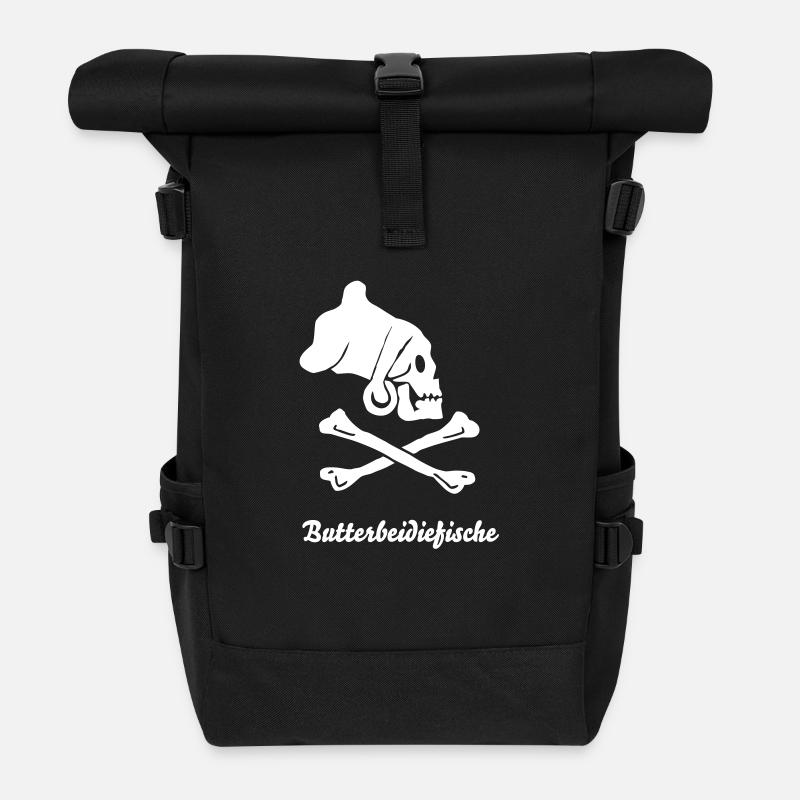 ~ Butterbeidiefische ~ - Rolltop Rucksack - Schwarz