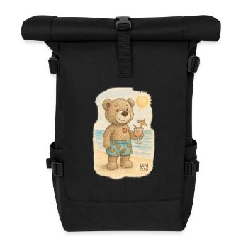 Lord Petzi am Strand - Rolltop Rucksack - Schwarz - Vorne