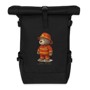Lord Petzi Feuerwehrmann - Rolltop Rucksack - Schwarz - Vorne