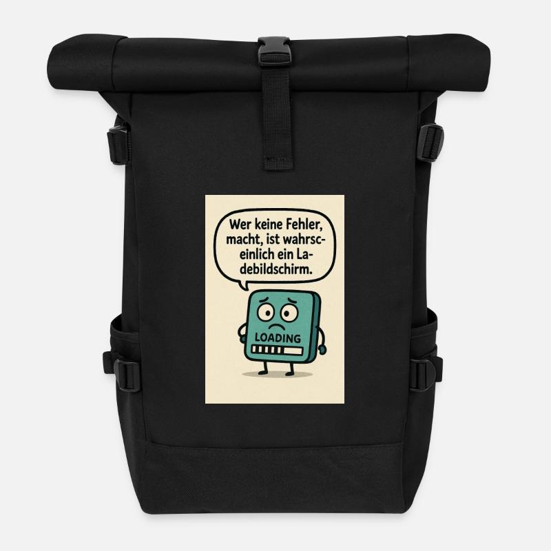 Wer keine Fehler, macht, - Rolltop Rucksack - Schwarz