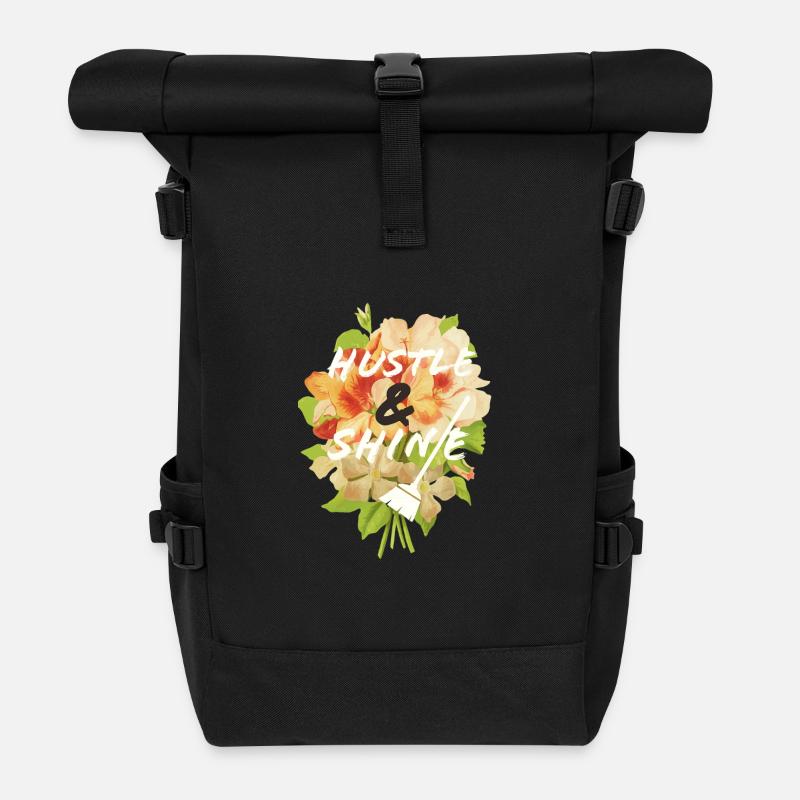 Hustle & Shine - Rolltop Rucksack - Schwarz