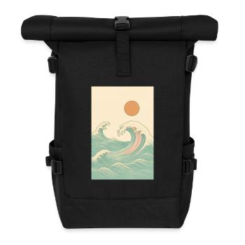 A summery picture by the sea - Roll Top Backpack - black - Front