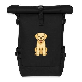 Labrador Love – Treuer Blick, großes Herz - Rolltop Rucksack - Schwarz - Vorne