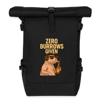 Rebellischer Nacktmull – Zero F*cks Given - Rolltop Rucksack - Schwarz - Vorne