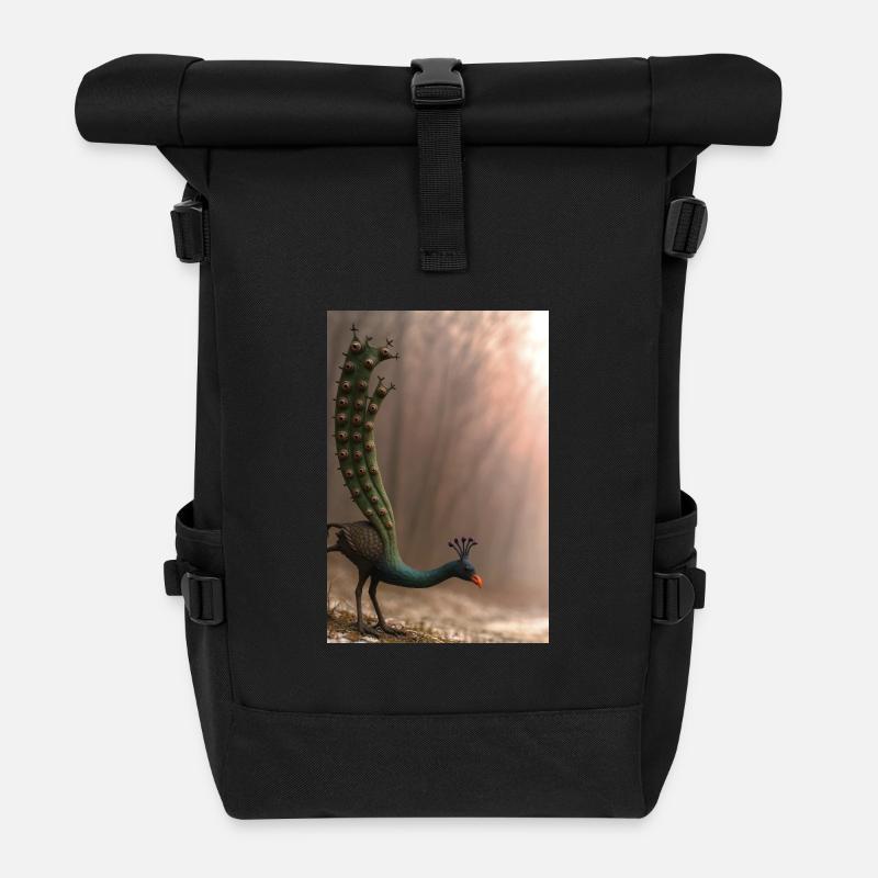 Fantastic Creature Design with Fantasy Animal - Roll Top Backpack - black