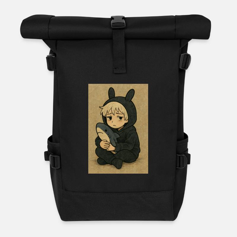« Shin » - Sac à dos roll top - noir