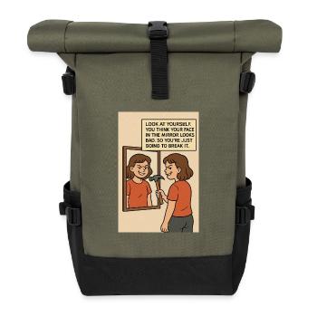 Art moderne - Sac à dos roll top - olive/noir - Devant