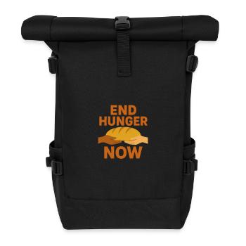 Beende jetzt den Hunger Brot-Symbol - Rolltop Rucksack - Schwarz - Vorne