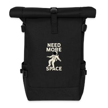 Astronaut Need More Space – Weltraum Design - Rolltop Rucksack - Schwarz - Vorne